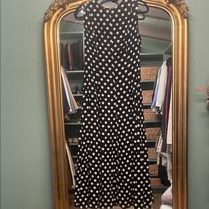 Zara Black and White Polka Dot Sleeveless Maxi Dress